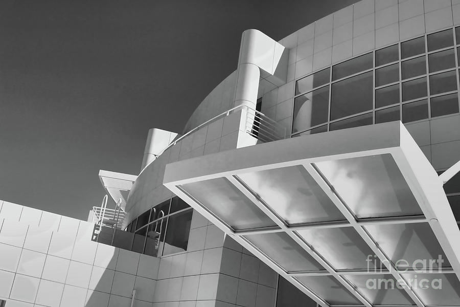The Getty Museum Architecture Black White  Photograph by Chuck Kuhn