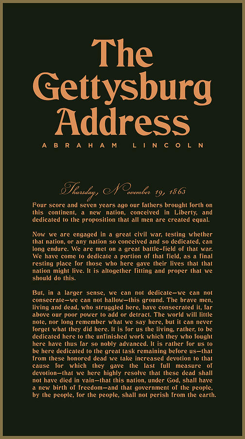 The Gettysburg Address Print - Abraham Lincoln Speech - American History Poster 02 Digital Art