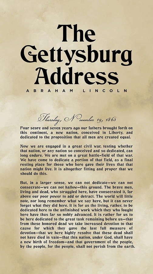 The Gettysburg Address Print - Abraham Lincoln Speech - American History Poster 03 Digital Art by Studio Grafiikka