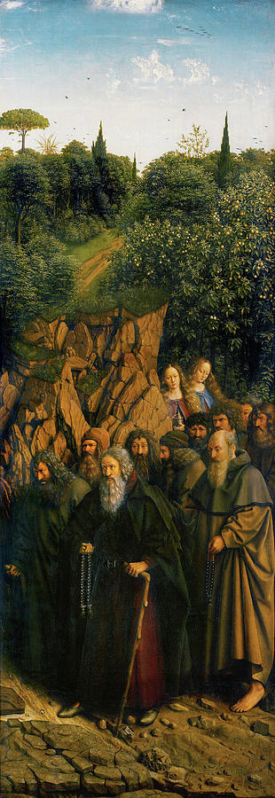The Ghent Altarpiece - The Hermits Painting by Jan van Eyck - Fine Art ...