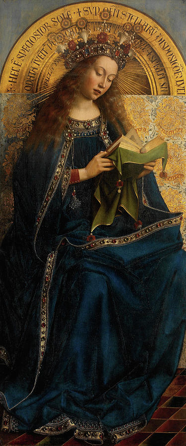 Jan Van Eyck Painting - The Ghent Altarpiece - Virgin Mary by Jan van Eyck