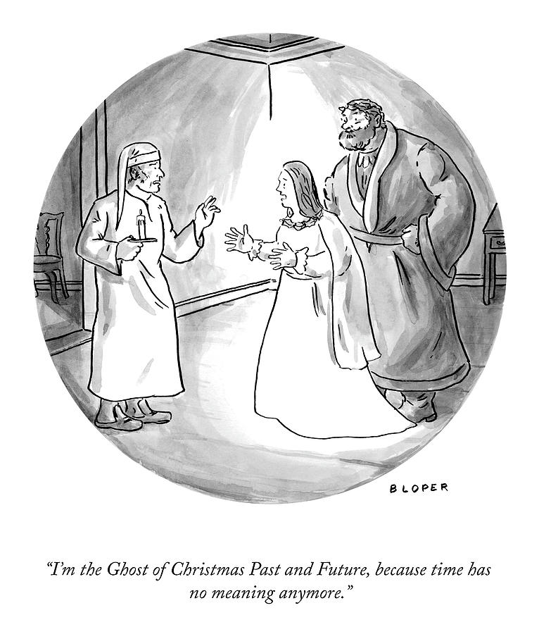 The Ghost Of Christmas Past And Future Drawing by Brendan Loper