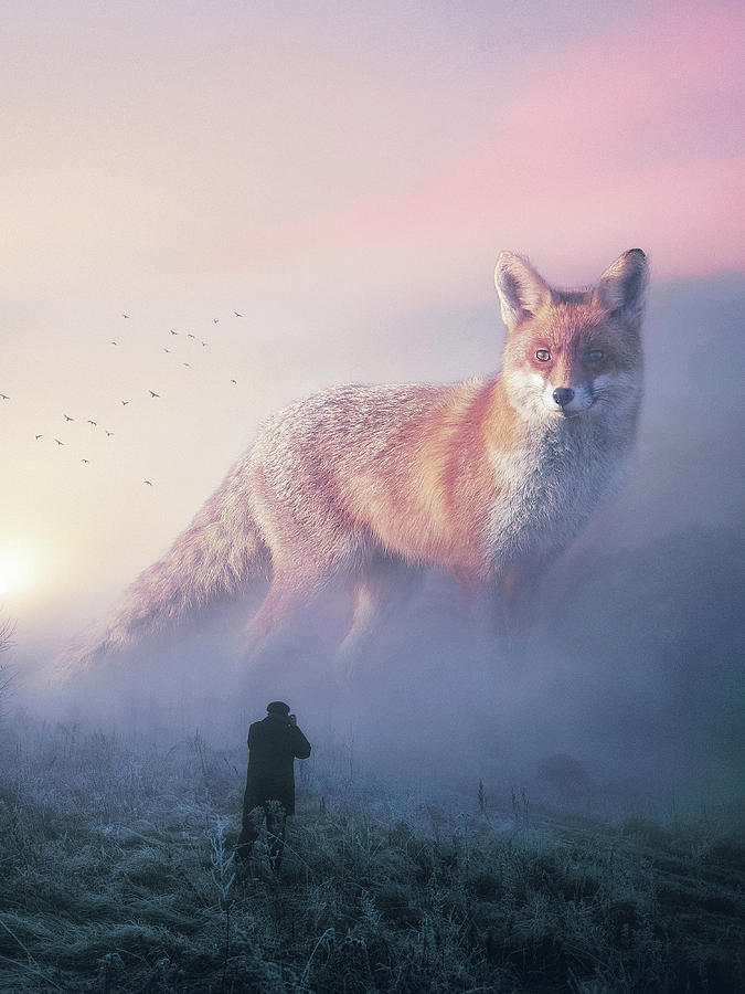 The Giant Fox Digital Art by Avik Paul | Fine Art America