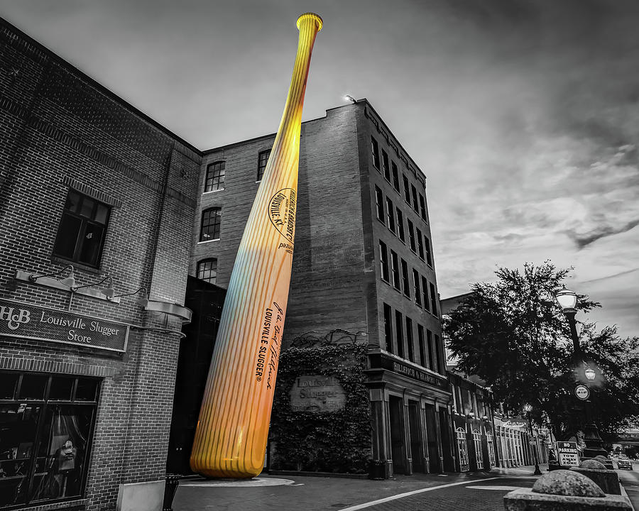 Black And White Photograph - The Giant Louisville Slugger in Derby City by Gregory Ballos