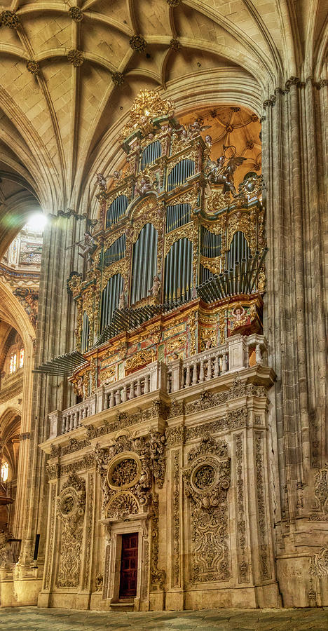The giant pipe organ of the Salamanca Cathedral Photograph by Micah Offman
