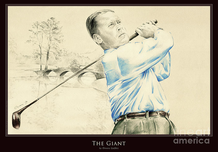 Golfer Painting - The Giant - Poster by Olivera Cejovic
