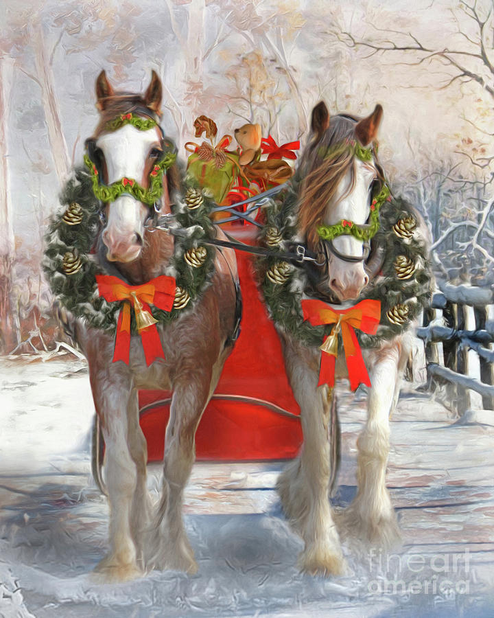 Winter Digital Art - The Gift Givers by Trudi Simmonds