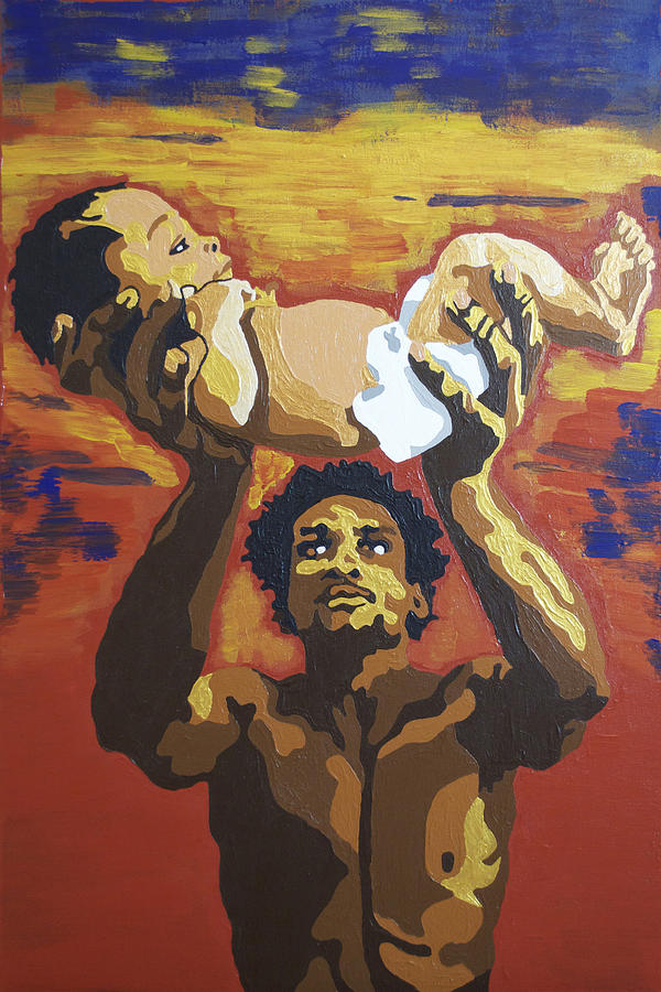 Black Man Painting - The Gift by Rachel Natalie Rawlins Black Man Painting - The Gift by Rachel Natalie Rawlins
