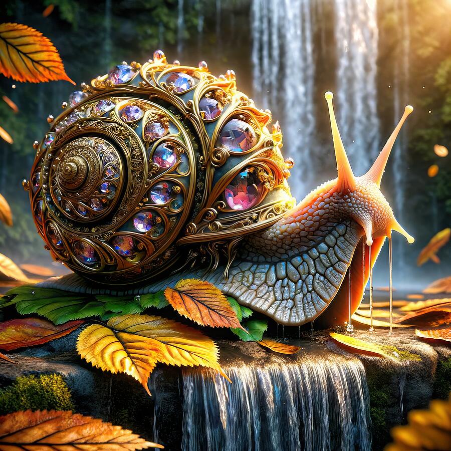The Gilded Escargot Digital Art by Bill And Linda Tiepelman The Gilded Escargot Digital Art by Bill And Linda Tiepelman