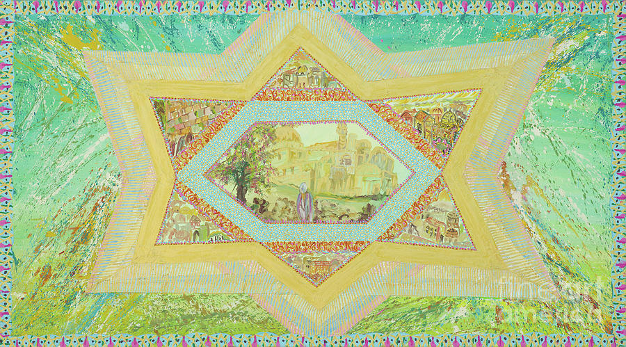The gilded Jerusalem Painting by Ofra Wolf