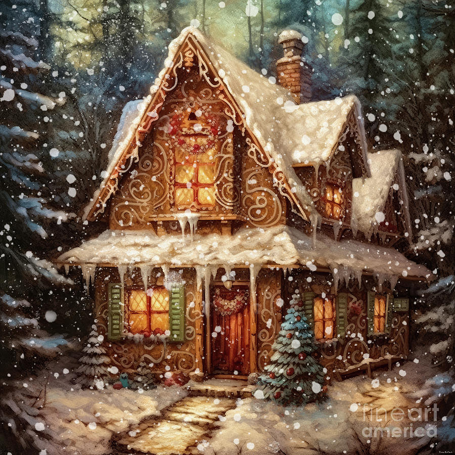 The Gingerbread House Painting by Tina LeCour