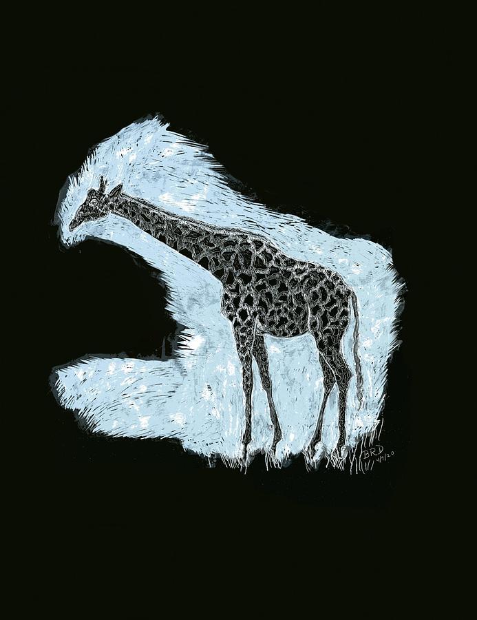 The Giraffe Drawing by Branwen Drew
