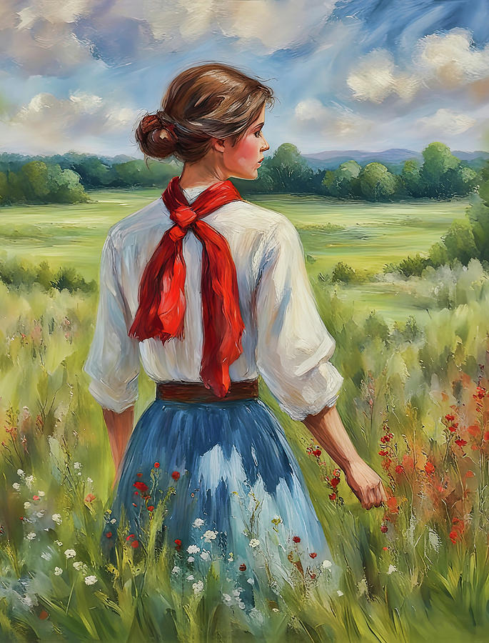 The Girl In The Meadow Digital Art by HH Photography of Florida