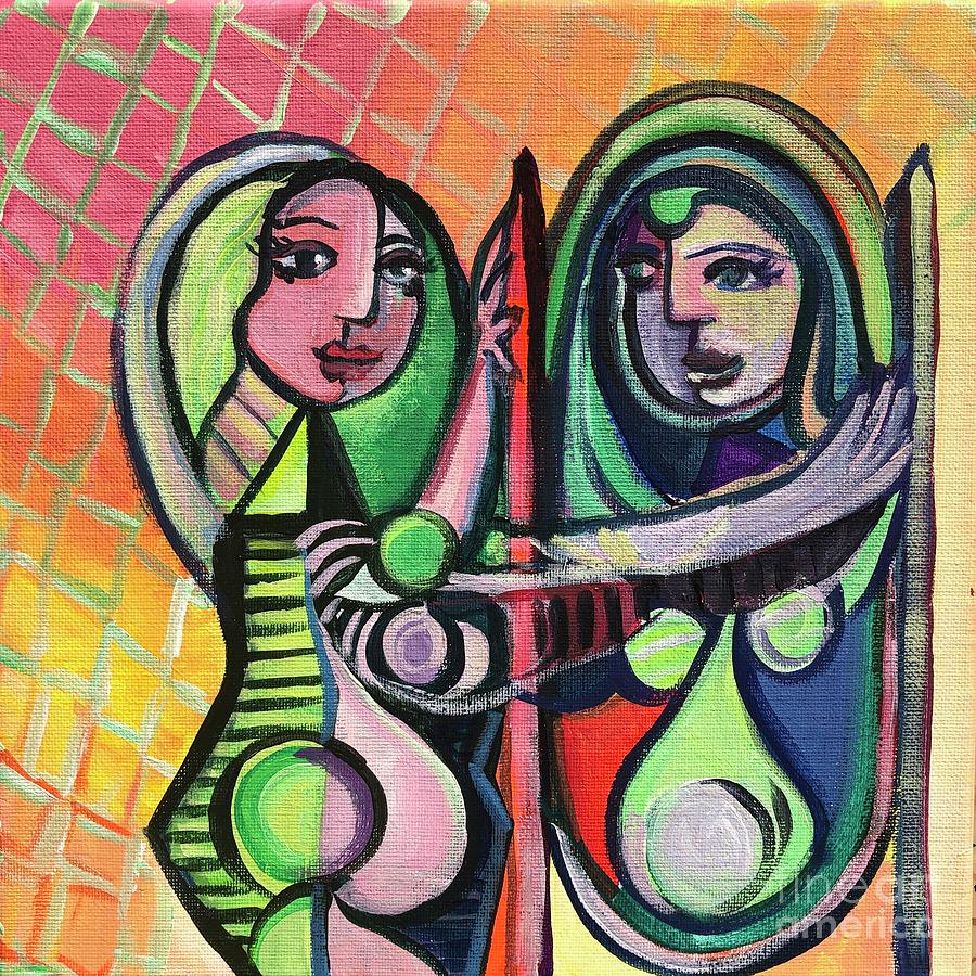The Girl in The Mirror 2020 Painting by Laurie Maves ART