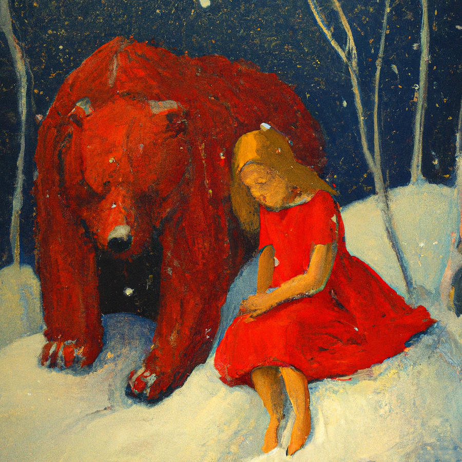 The Girl with the Bear Digital Art by Mark Shryock - Fine Art America