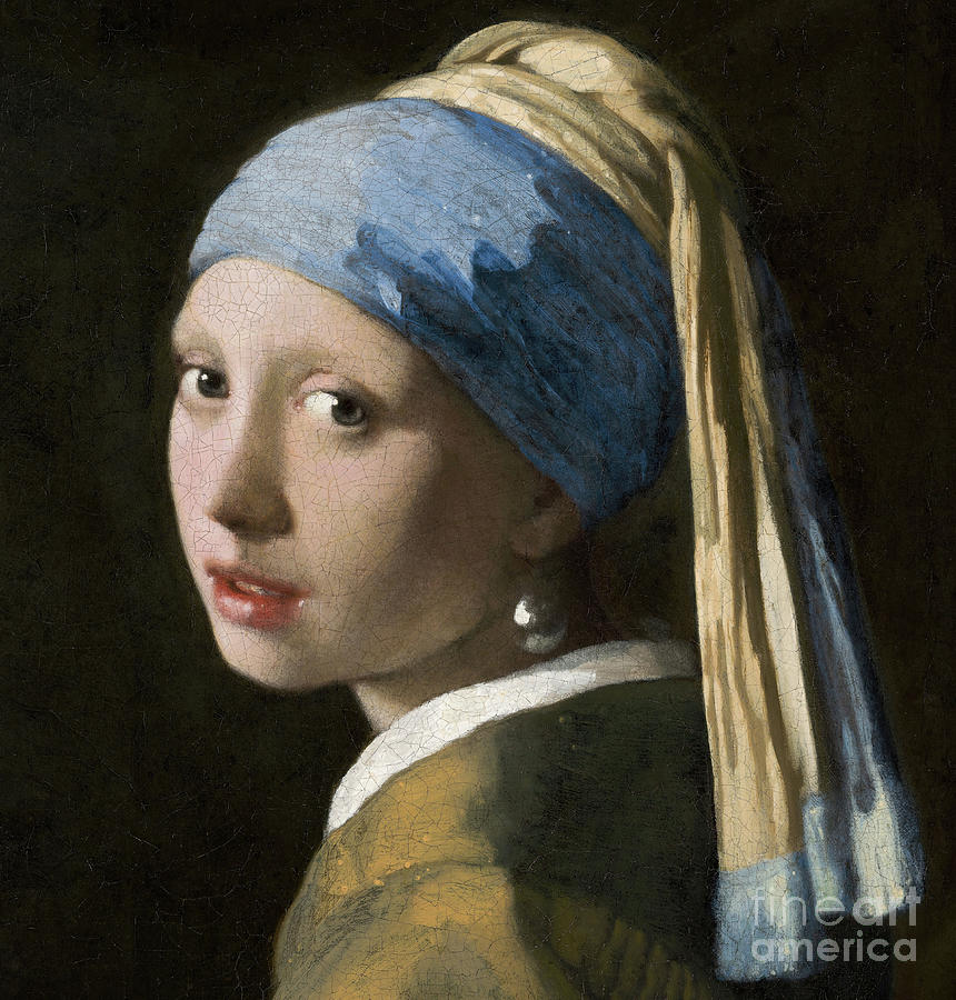 Jan Vermeer Painting - The girl with the pearl earring  AKG9631255 by Jan Vermeer