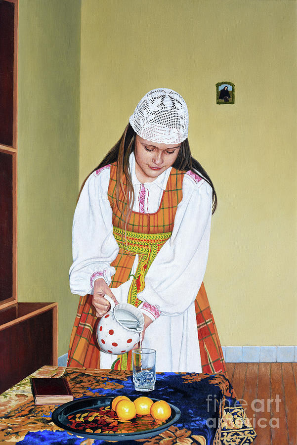 The Girl with the Water Jug Painting by Oleg Konin