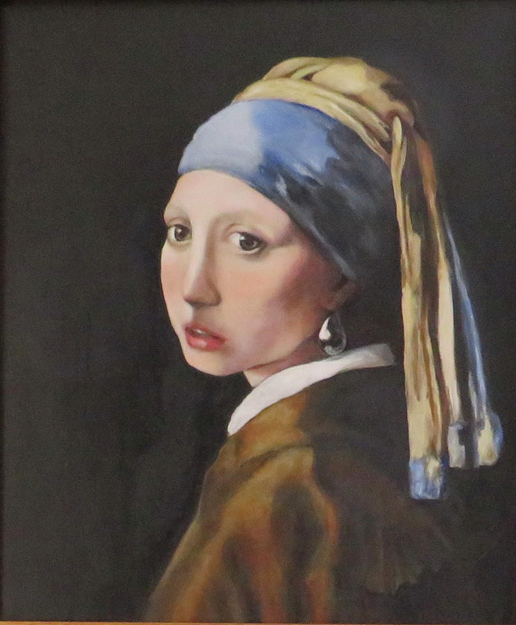 The Girl with the Pearl Earring Painting by Patricia Strout - Fine Art ...