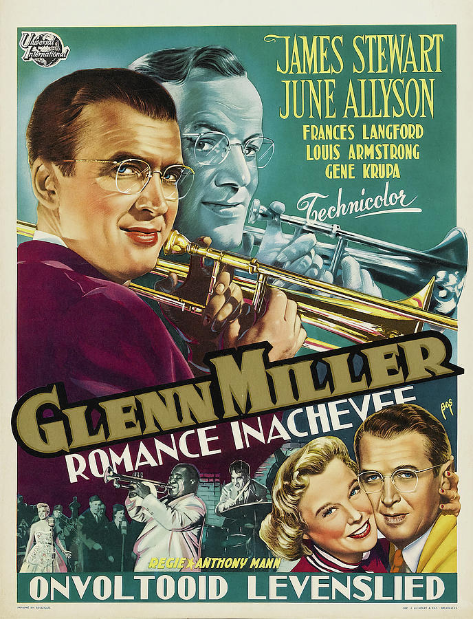 The Glenn Miller Story, with James Stewart, 1954 Mixed Media by Movie World Posters