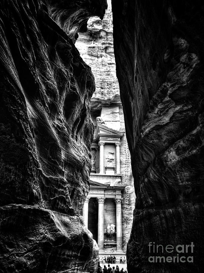 The glimpse of The Treasury of Petra Photograph by Adelaide Lin