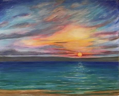 The Glistening Hour REhoboth Bay Painting by Patricia Truitt | Pixels