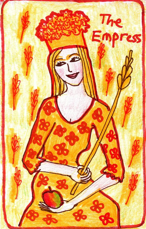 Tarot Drawing - The Glowing Tarot Major Arcana 3 by Sushila Burgess Tarot Drawing - The Glowing Tarot Major Arcana 3 by Sushila Burgess