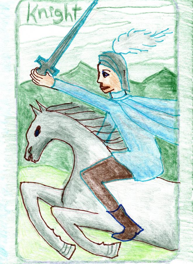 Tarot Drawing - The Glowing Tarot Swords 12 by Sushila Burgess Tarot Drawing - The Glowing Tarot Swords 12 by Sushila Burgess