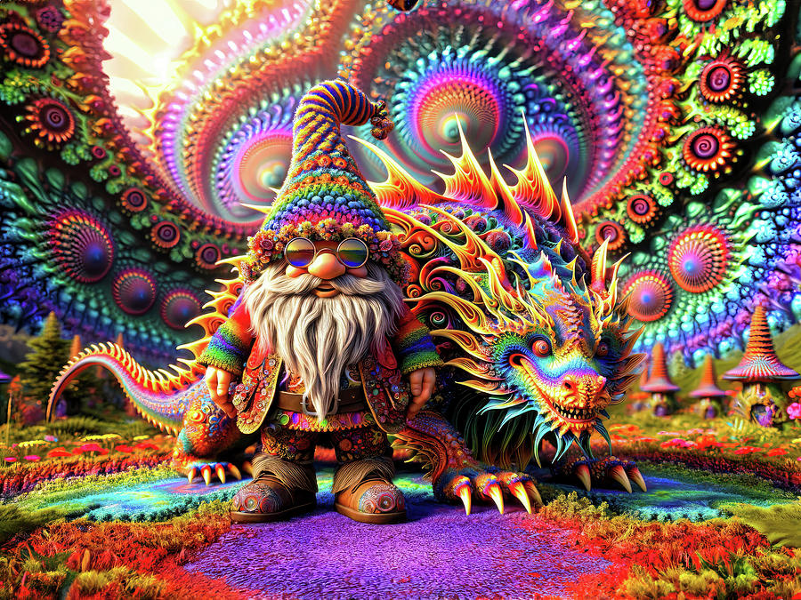 The Gnomes Psychedelic Guardian Digital Art by Bill And Linda Tiepelman