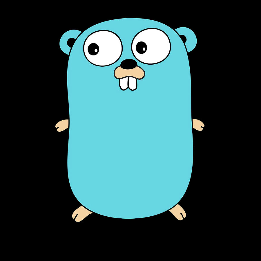 The Go Gopher Official Golang Logo Black Painting by Patel Kennedy ...