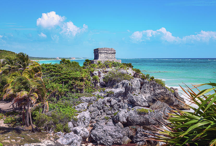 The God of Winds Temple at Tulum Photograph by John M Bailey
