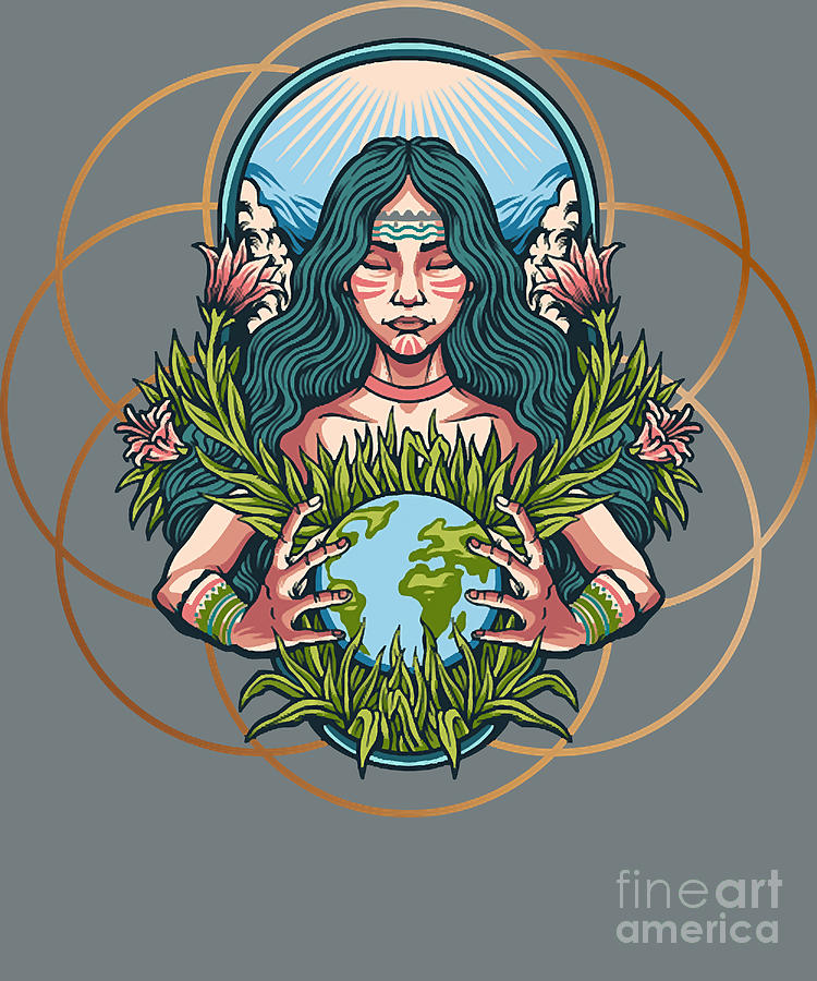 The Goddess Nature Gaia Healing Sacred Geometry Digital Art by Deriyah ...