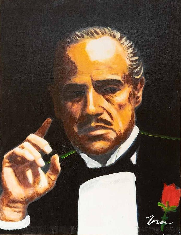 The Godfather Painting - The Godfather Don Vito Corleone by Filip Petrovic