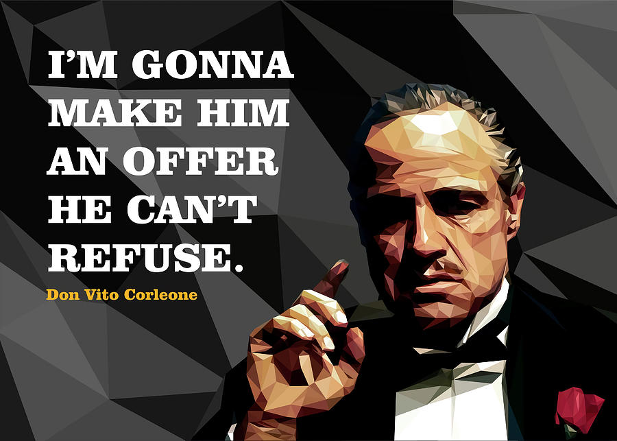 The Godfather Poster Lowpoly Posters retro funny Tapestry - Textile by ...