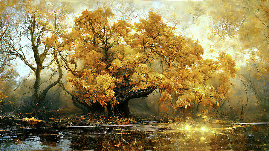 The Gold Tree Digital Art by Daniel Eskridge