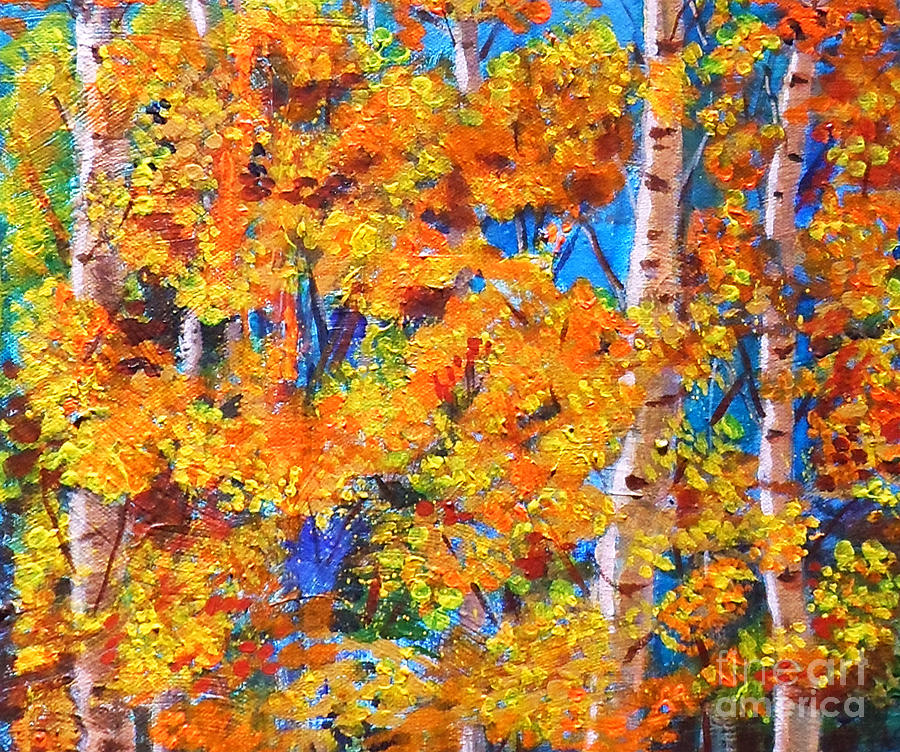 The Golden Autumn Painting by Asha Sudhaker Shenoy