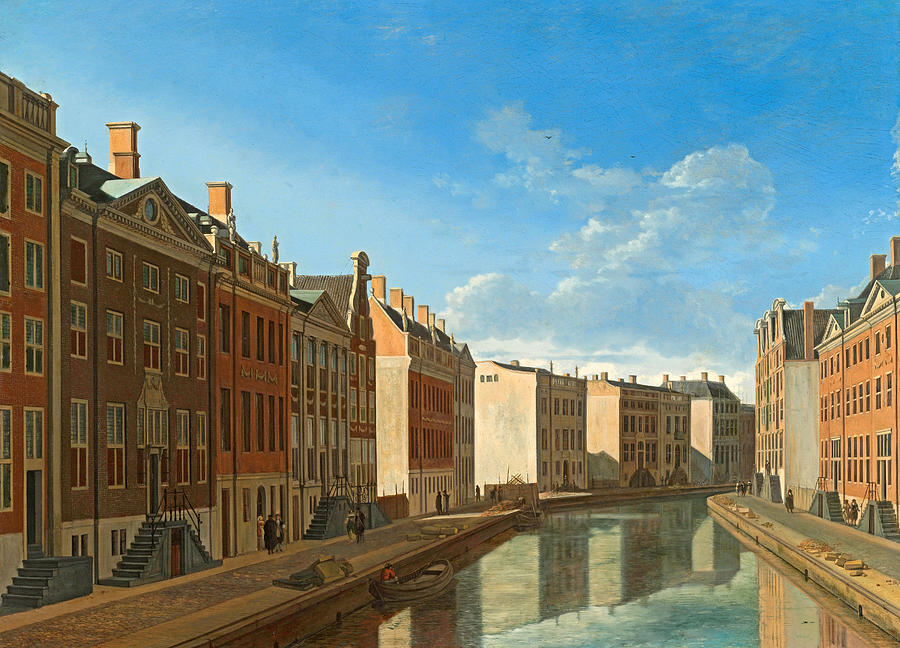 The Golden Bend in the Herengracht, Amsterdam, Seen from the East  Painting by Gerrit Adriaenszoon Berckheyde