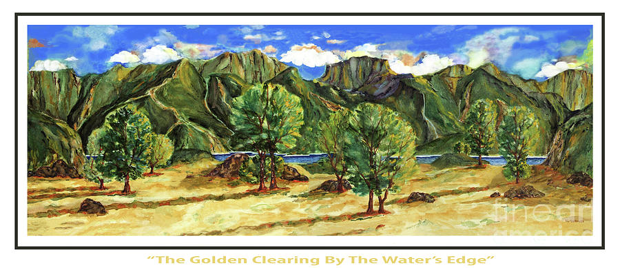 Mountain Mixed Media - The Golden Clearing By The Waters Edge by NL Galbraith