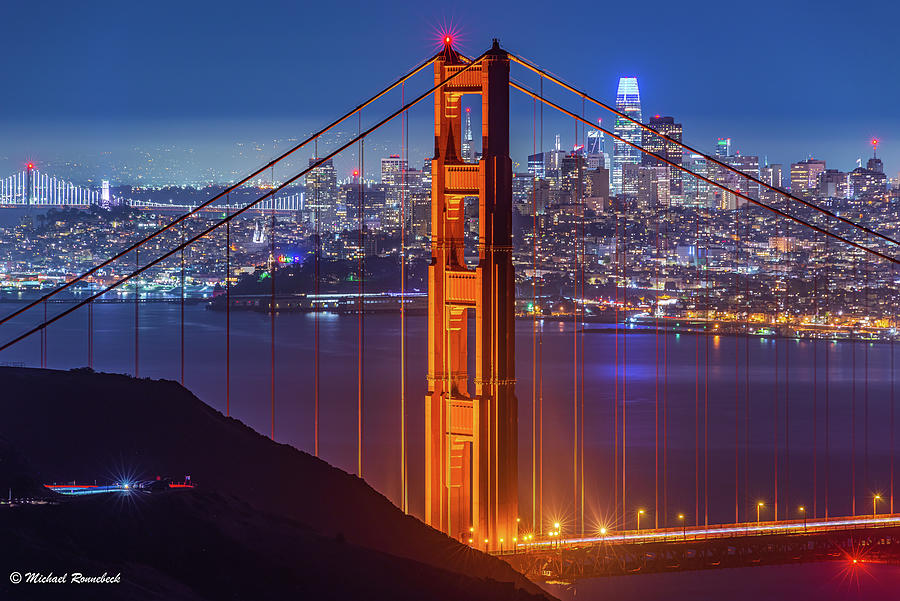 The Golden Gate and San Francisco Photograph by Mike Ronnebeck