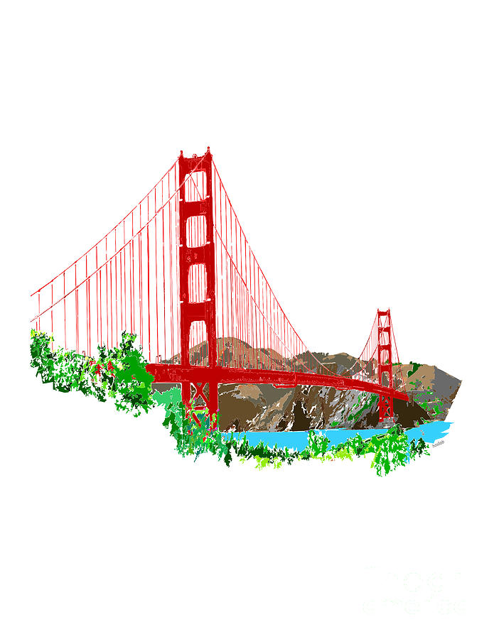 The Golden Gate Bridge WH Digital Art By Hosilab Digital - Fine Art America