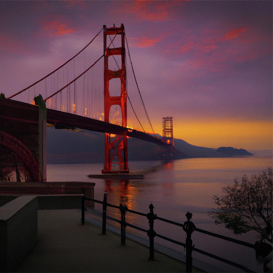 The Golden Gate Bridge Painting By Esoterica Art Agency Fine Art America   The Golden Gate Bridge Sarah Kirk 