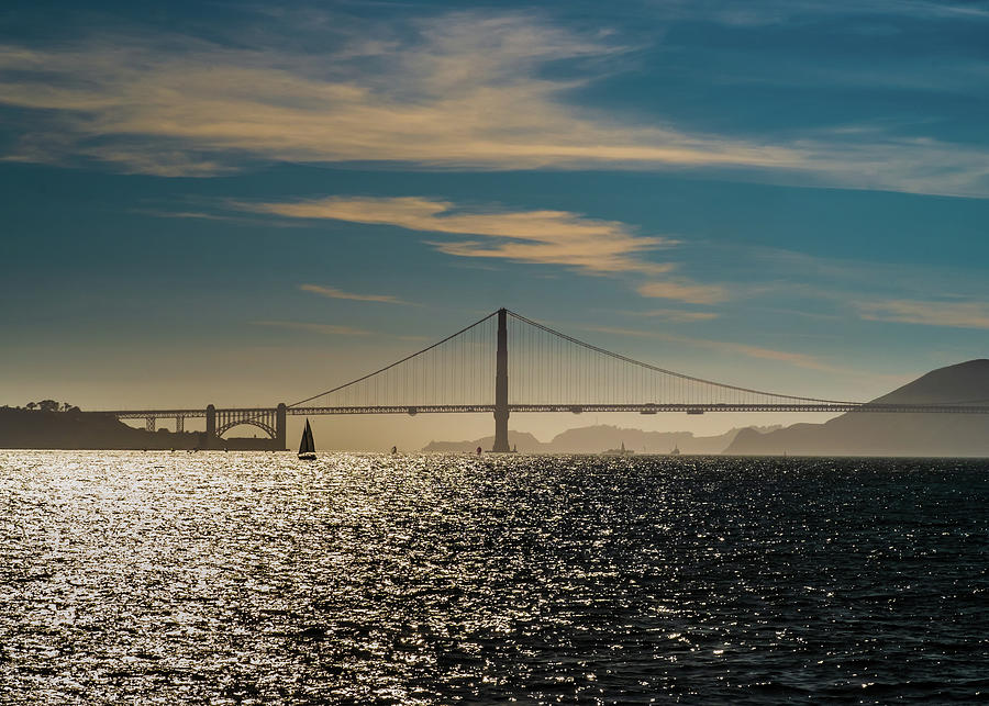 The Golden Gate bridge silhouette in backlight Photograph by Giorgio ...