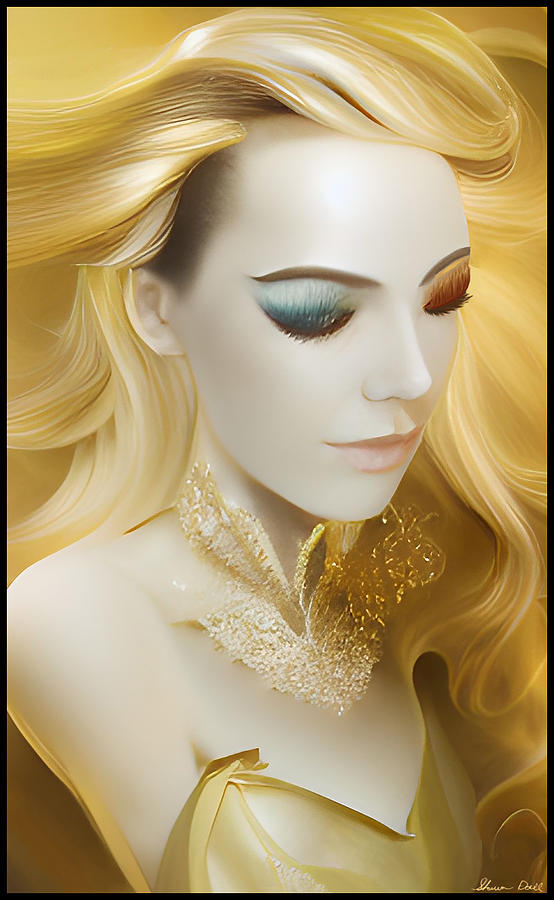 The Golden Goddess Elohania Digital Art by Shawn Dall