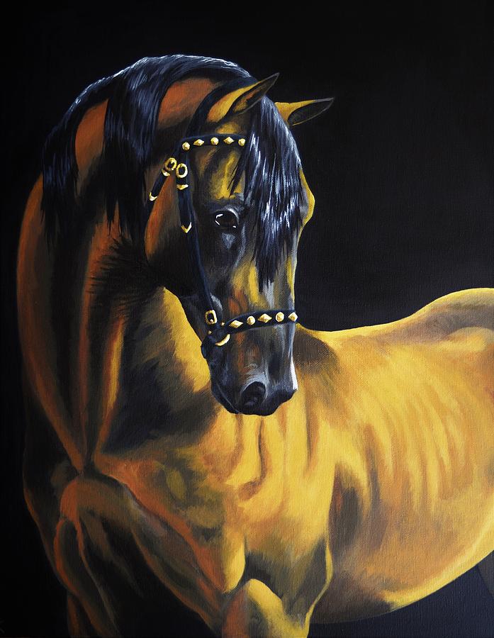 The Golden Horse Painting By Unicorn Crossing