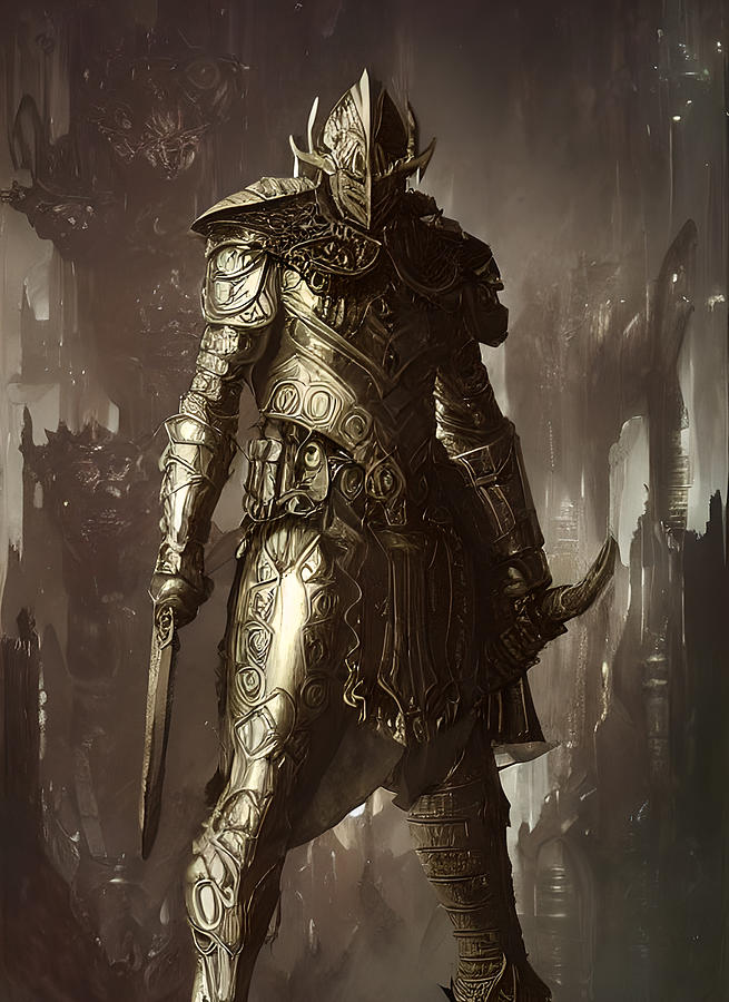 The Golden Knight Digital Art by Bilal Shah - Pixels