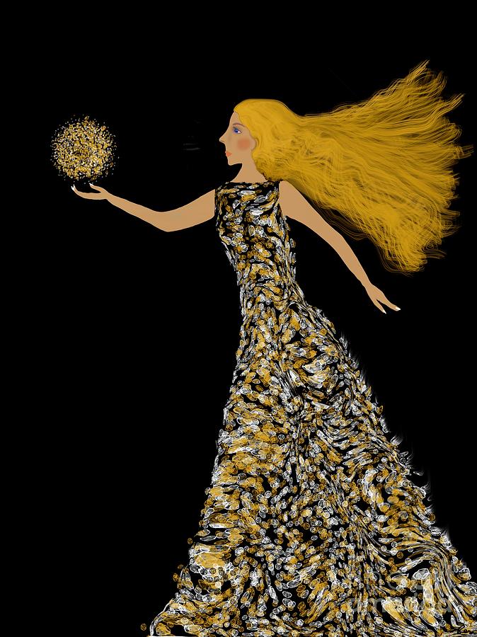 The golden orb  Digital Art by Elaine Hayward