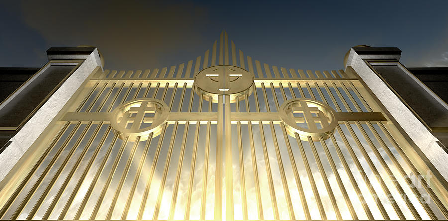 The Golden Pearly Gates Of Heaven Digital Art by Allan Swart | Pixels