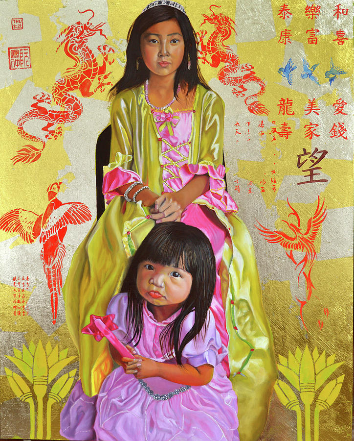 The Golden Princesses Painting by Thu Nguyen