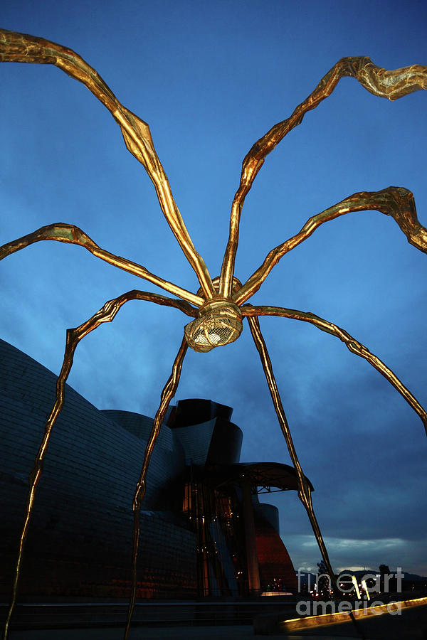 The Golden Spider Stalks Bilbao Spain Photograph by James Brunker