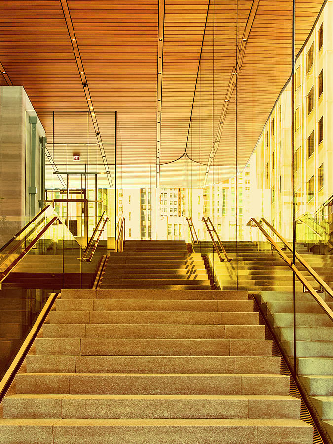 THE GOLDEN STAIRCASE Apple Store Chicago Photograph by William Dey