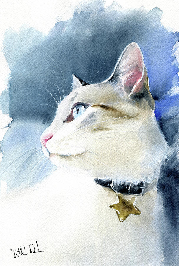 The Golden Star Cat Painting Painting by Dora Hathazi Mendes